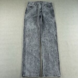 Vintage Wrangler Jeans Mens 34x34 Gray Acid Wash Straight Leg 13MWZ (Fits 31x33)